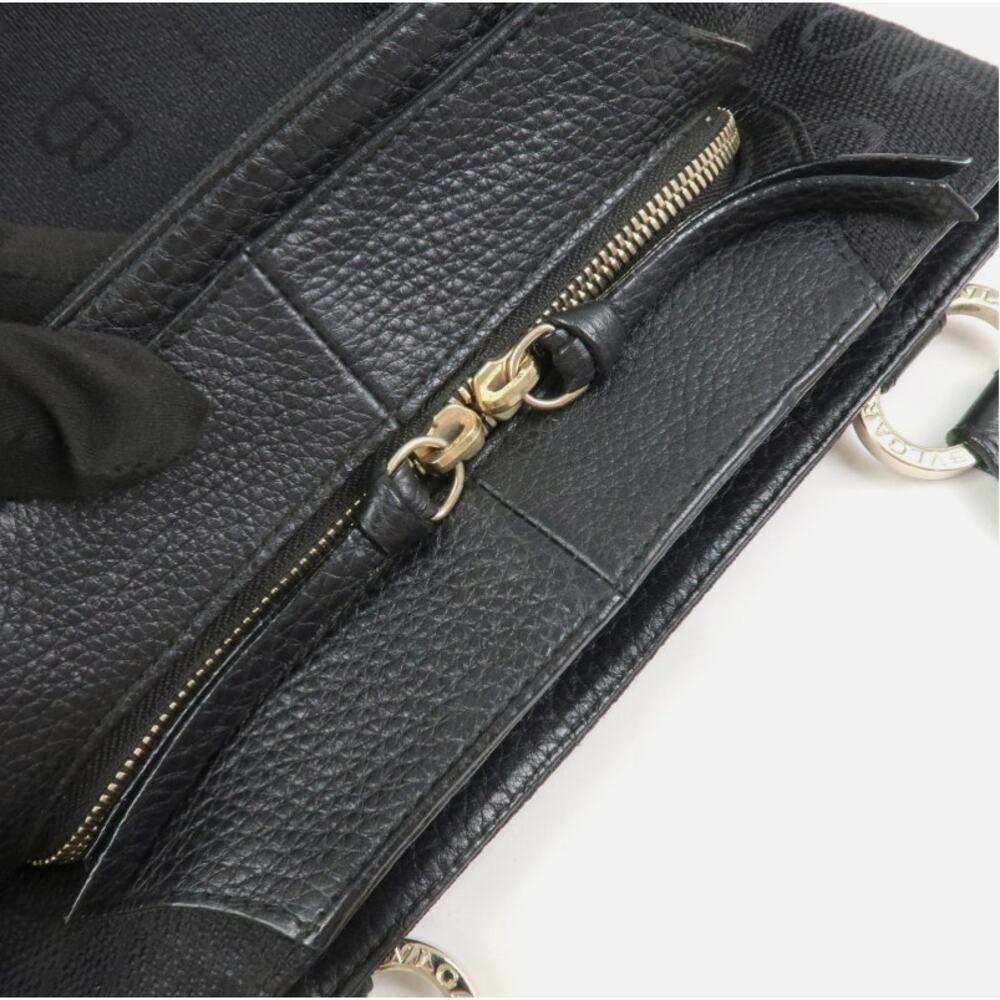 💎✨Beautiful✨💎Authentic BVLGARI Logo Mania Canvas Leather 2Way Bag Shoulder Bag - Picture 10 of 15